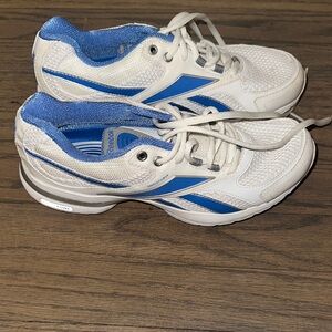 Reebok Classic White and Blue Athletic Shoes